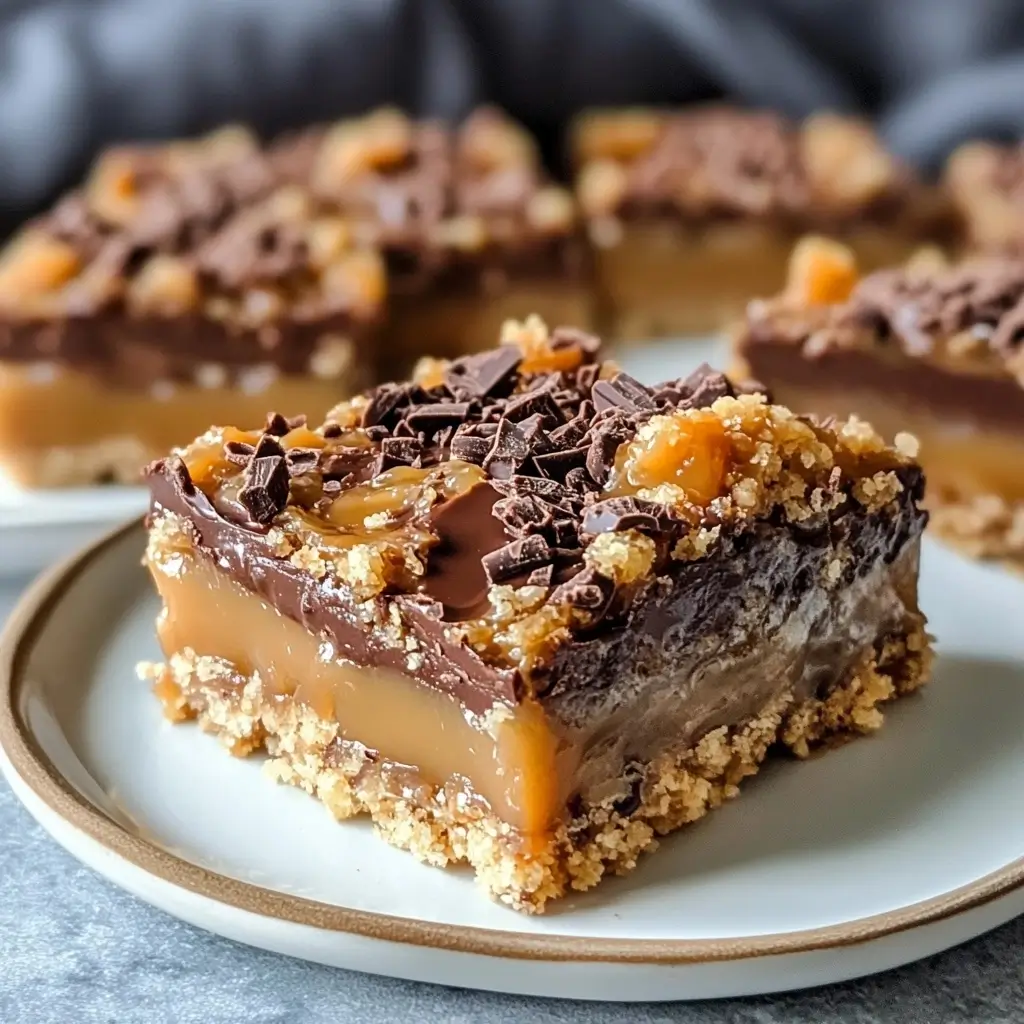 Caramel Chocolate Crunch Bars