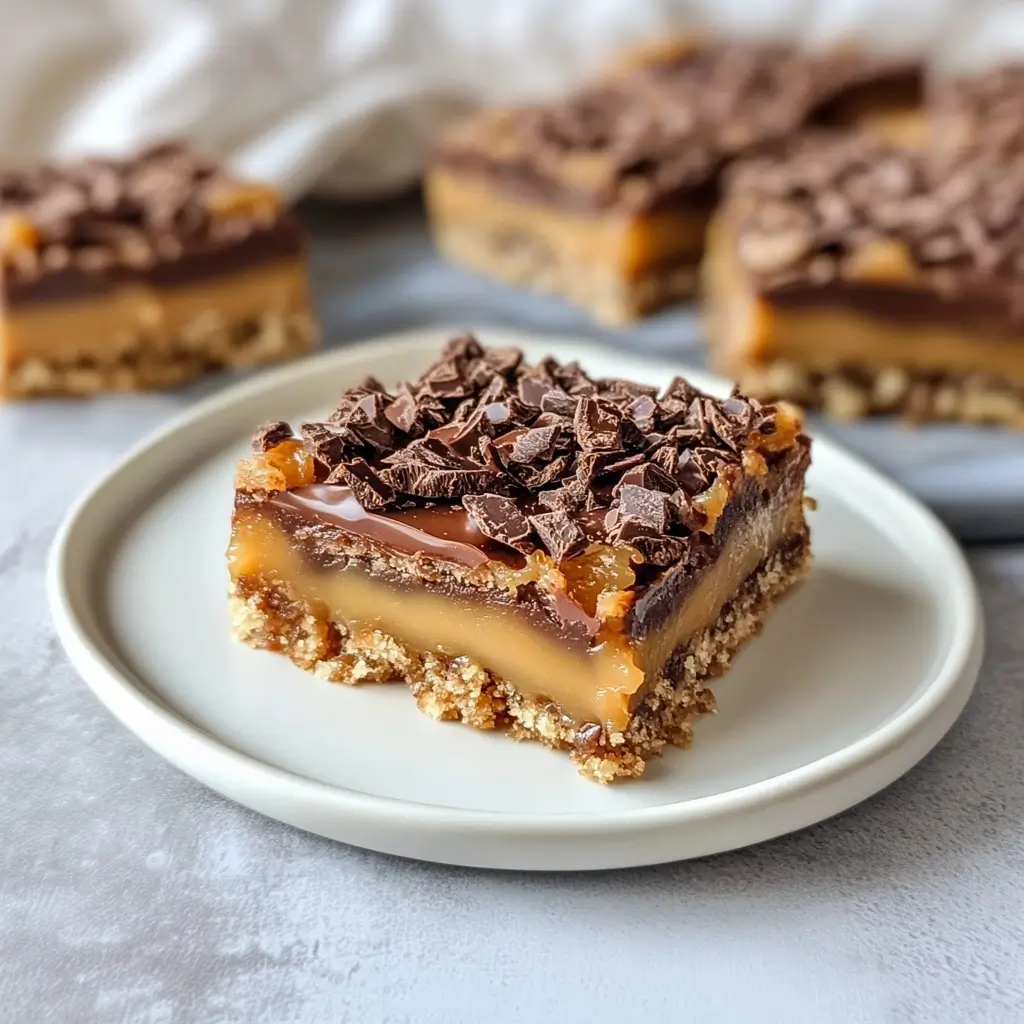 Caramel Chocolate Crunch Bars 