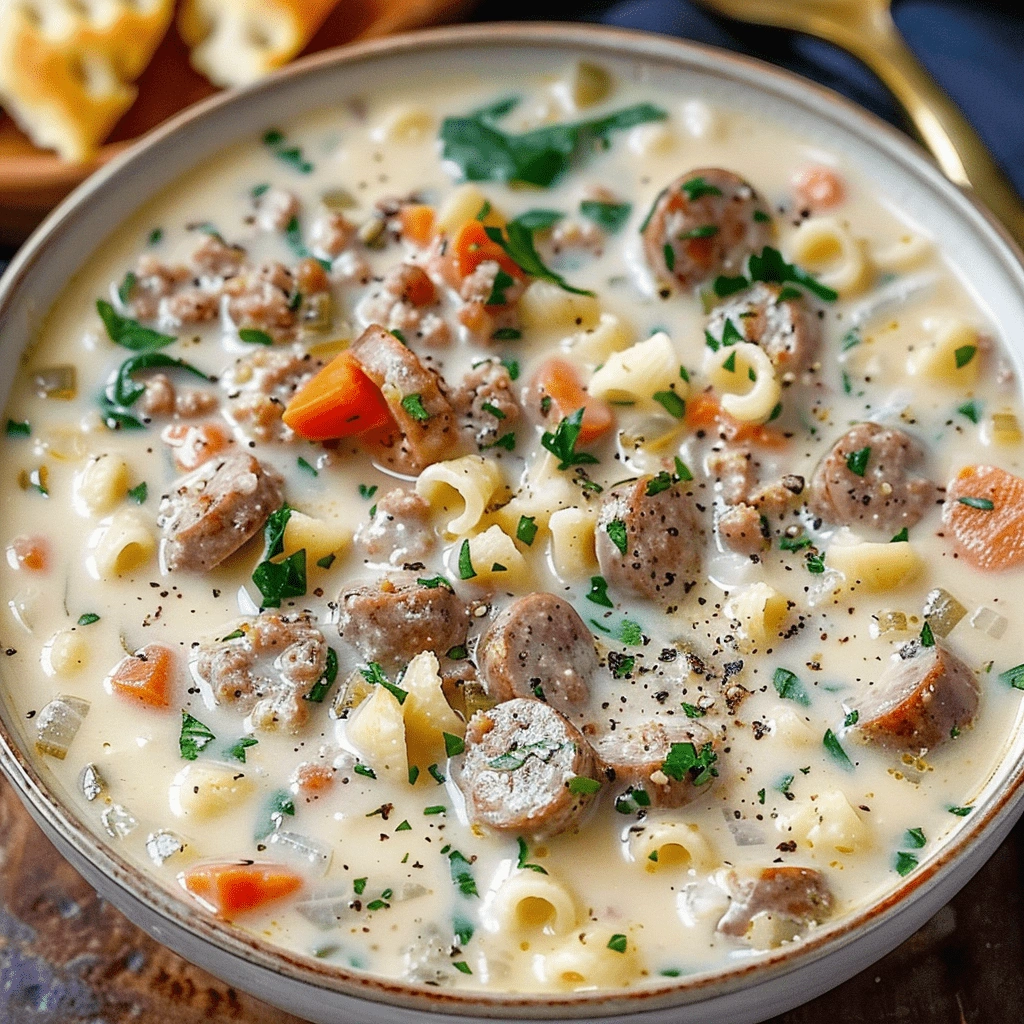 Creamy Parmesan Italian Sausage Soup-min