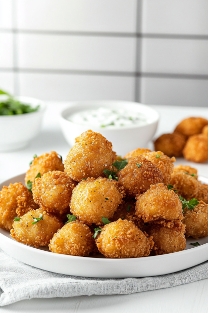 Crispy Fried Mushrooms with Cool Ranch Dip