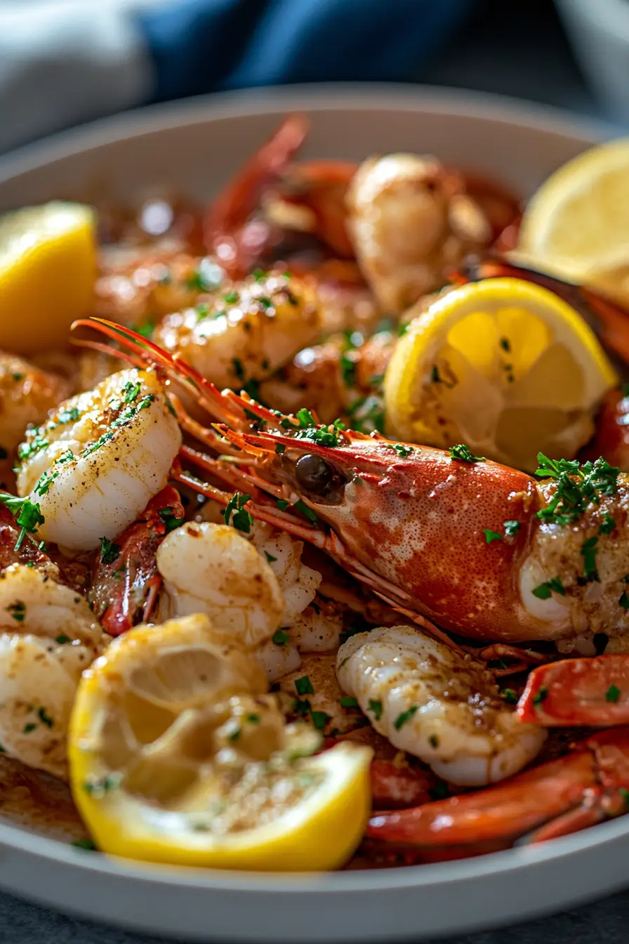 Garlic Butter Lobster and Scallops