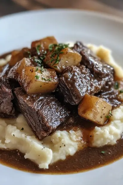 Pot Roast Over Mashed Potatoes 1