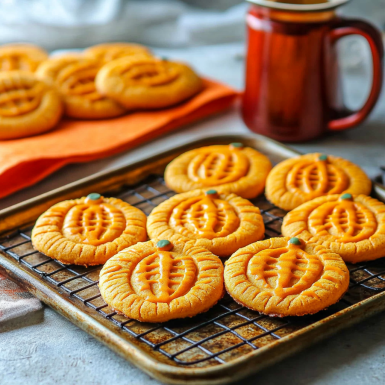 Pumpkin-Shaped Sugar Cookies 