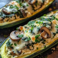 Spinach, Mushroom, and Ricotta Stuffed Zucchini Boats Recipe-image