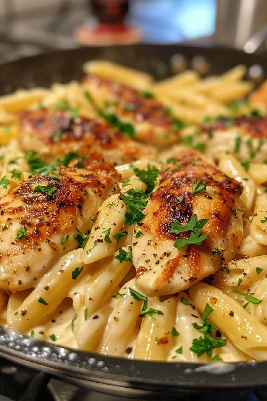 Creamy Parmesan Chicken with Penne