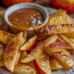 Oven Apple Wedges Fries with Caramel Cream Dipping Sauce