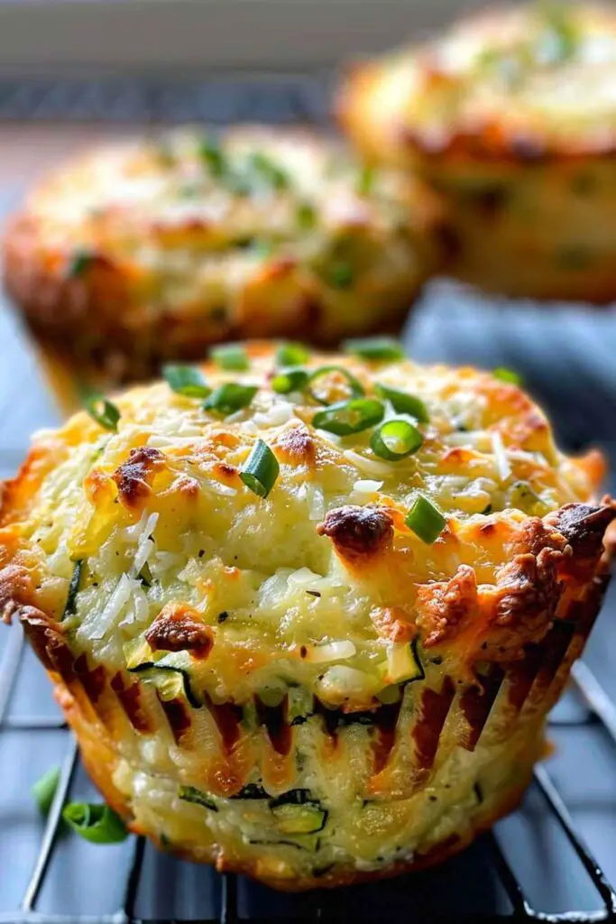 Crispy Parmesan Zucchini Potato Muffins