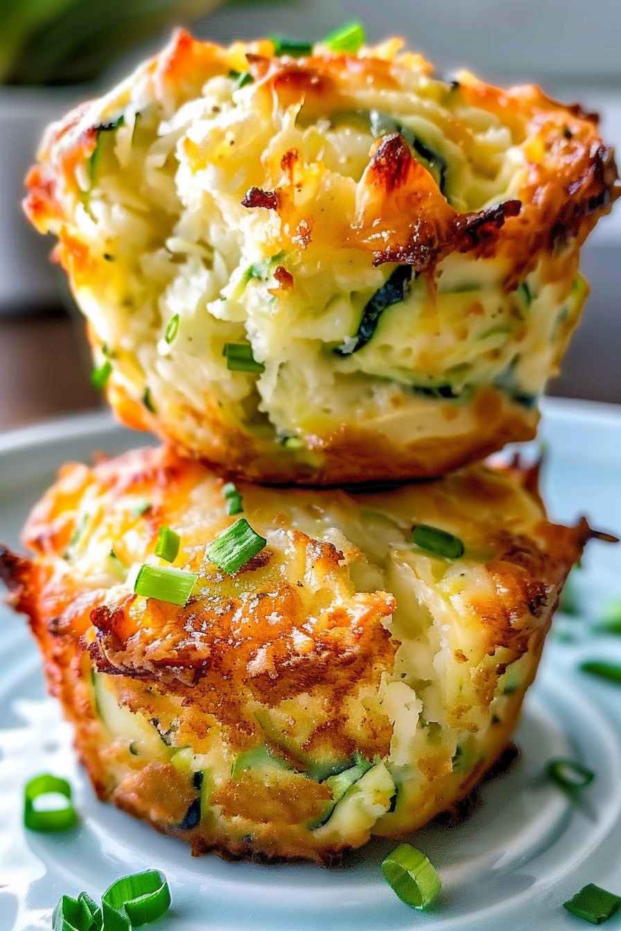 Crispy Parmesan Zucchini Potato Muffins