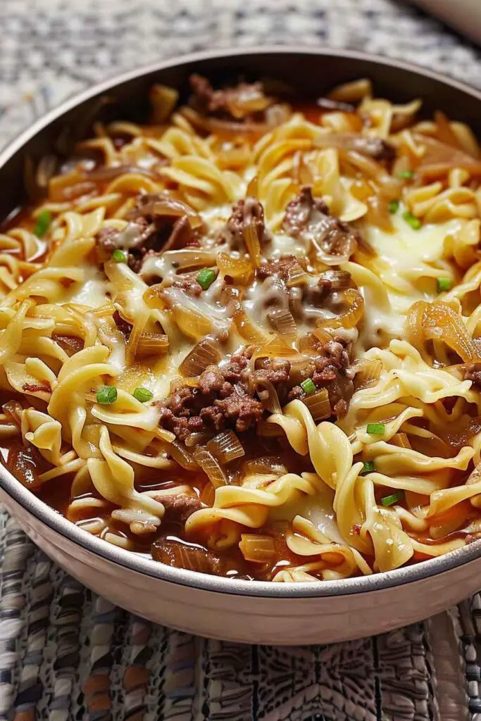 French Onion Beef and Noodles