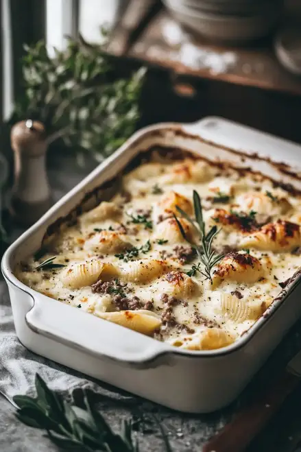 Creamy Ricotta Beef Stuffed Shells