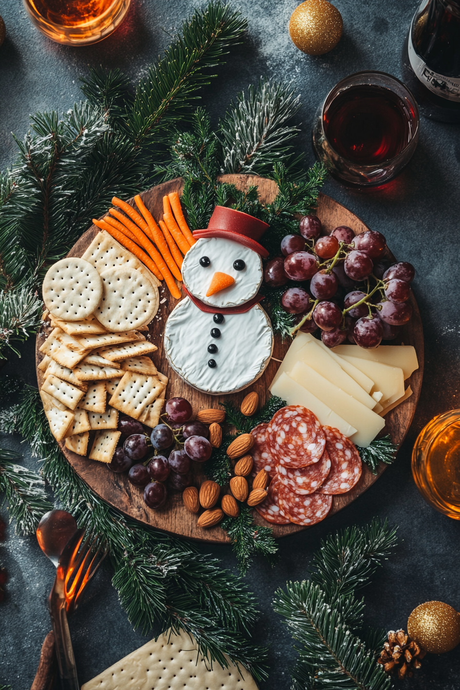 Christmas Snowman Cheese Board