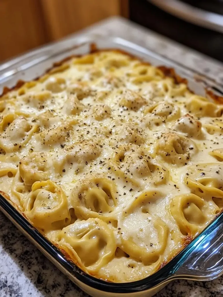 Creamy Tortellini Alfredo Casserole