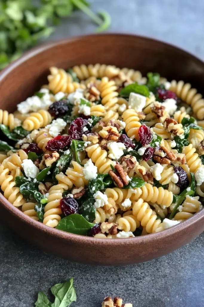 Feta & Cranberry Fusilli Salad with Lemon Vinaigrette