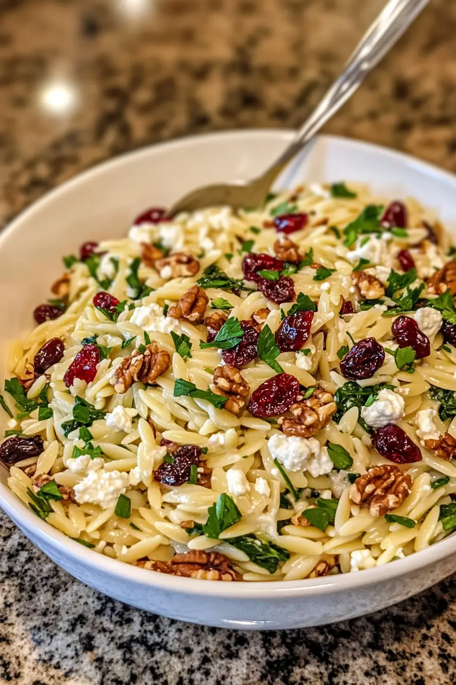 Ricotta and Cranberry Orzo with Lemon Vinaigrette