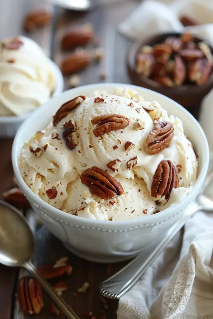 Butter pecan ice cream is rich, creamy, and packed with buttery toasted pecans. Make this homemade classic today and enjoy every bite!