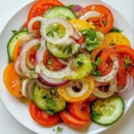 Classic Marinated Cucumber, Tomato, and Onion Salad