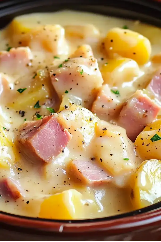 Slow Cooker Ham and Potatoes