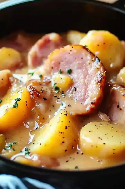 Slow Cooker Ham and Potatoes