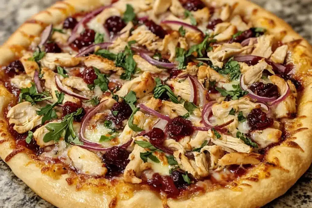 Cranberry Chicken Brie Pizza