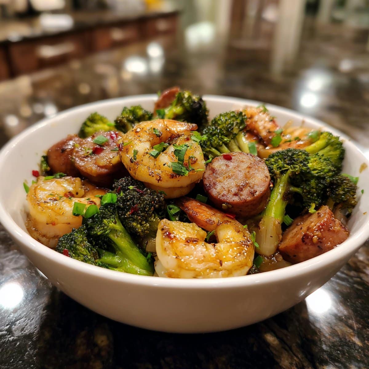 Shrimp & Sausage Stir-Fry with Broccoli