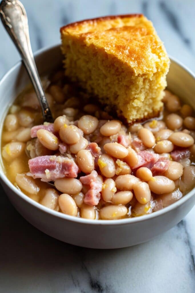 White Beans & Ham with Cornbread