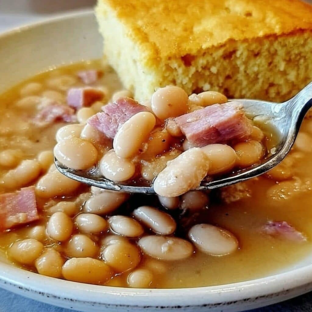 White Beans & Ham with Cornbread Recipe