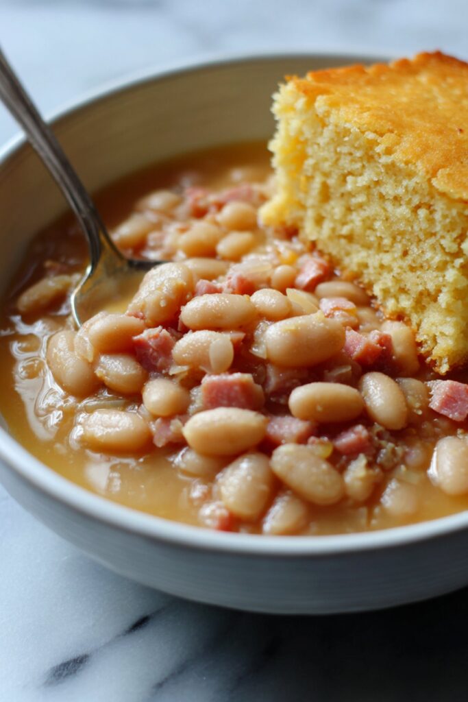 White Beans & Ham with Cornbread