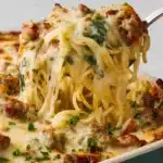 Cheesy baked spaghetti lift