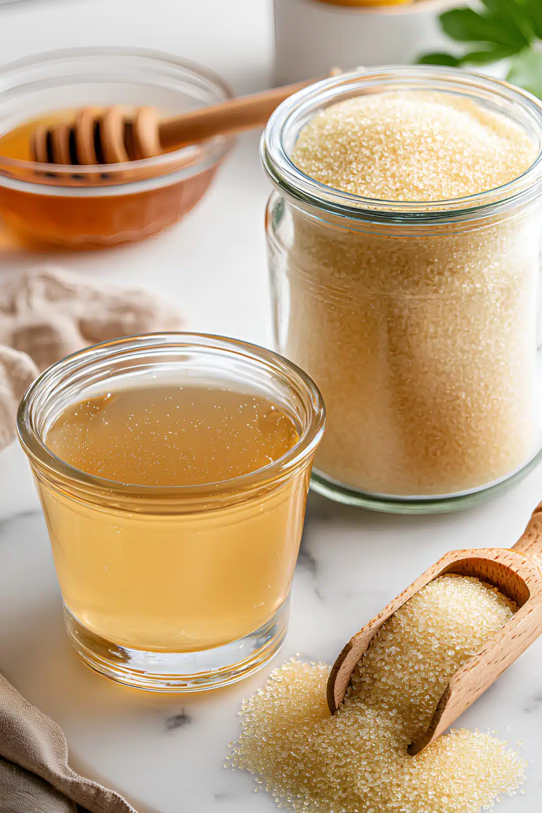 Gelatin powder and honey drink