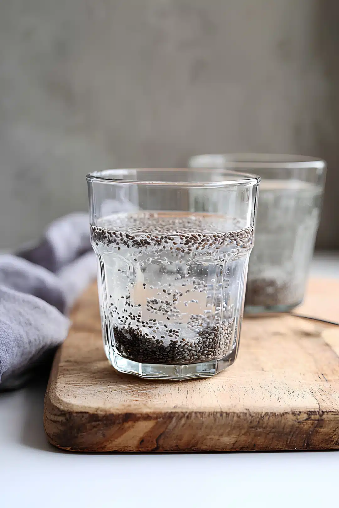 Glass of chia water